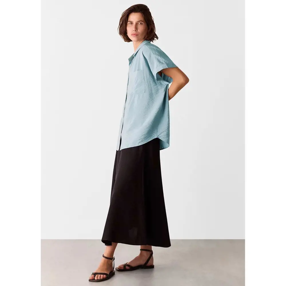 Whistles Pale Blue Nicola Button Through Shirt